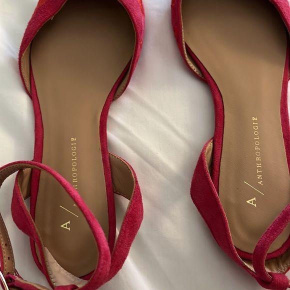 SOLD Anthropologie size 7 Pointed Toe Embroidered Bow Ballet Flats - Picture 7 of 8